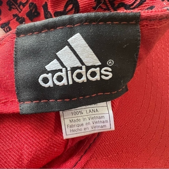 Adidas Miami Heat Fitted Wool Red & Black Flat Cap, Size 7 5/8 - Picture 7 of 10